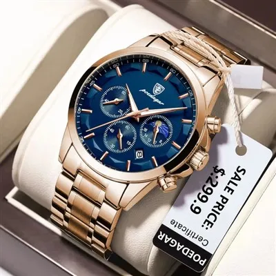 Poedagar Chronograph Men Quartz ure luksuz